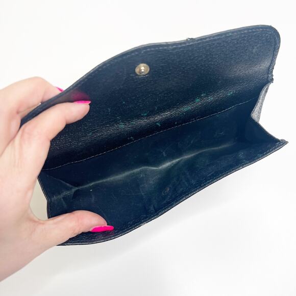 GUCCI Vintage Navy Supreme Web Ophidia Trifold Long Wallet Monogram FLAW 4 x 7.5 - Picture 10 of 12